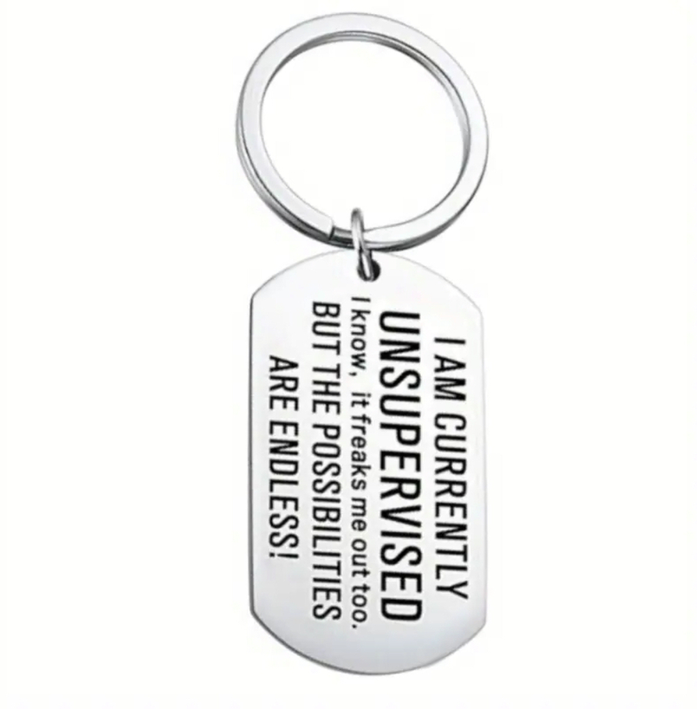 3/$25 I Am Currently Unsupervised I Know It Freaks Me Out Too Stainless Keychain